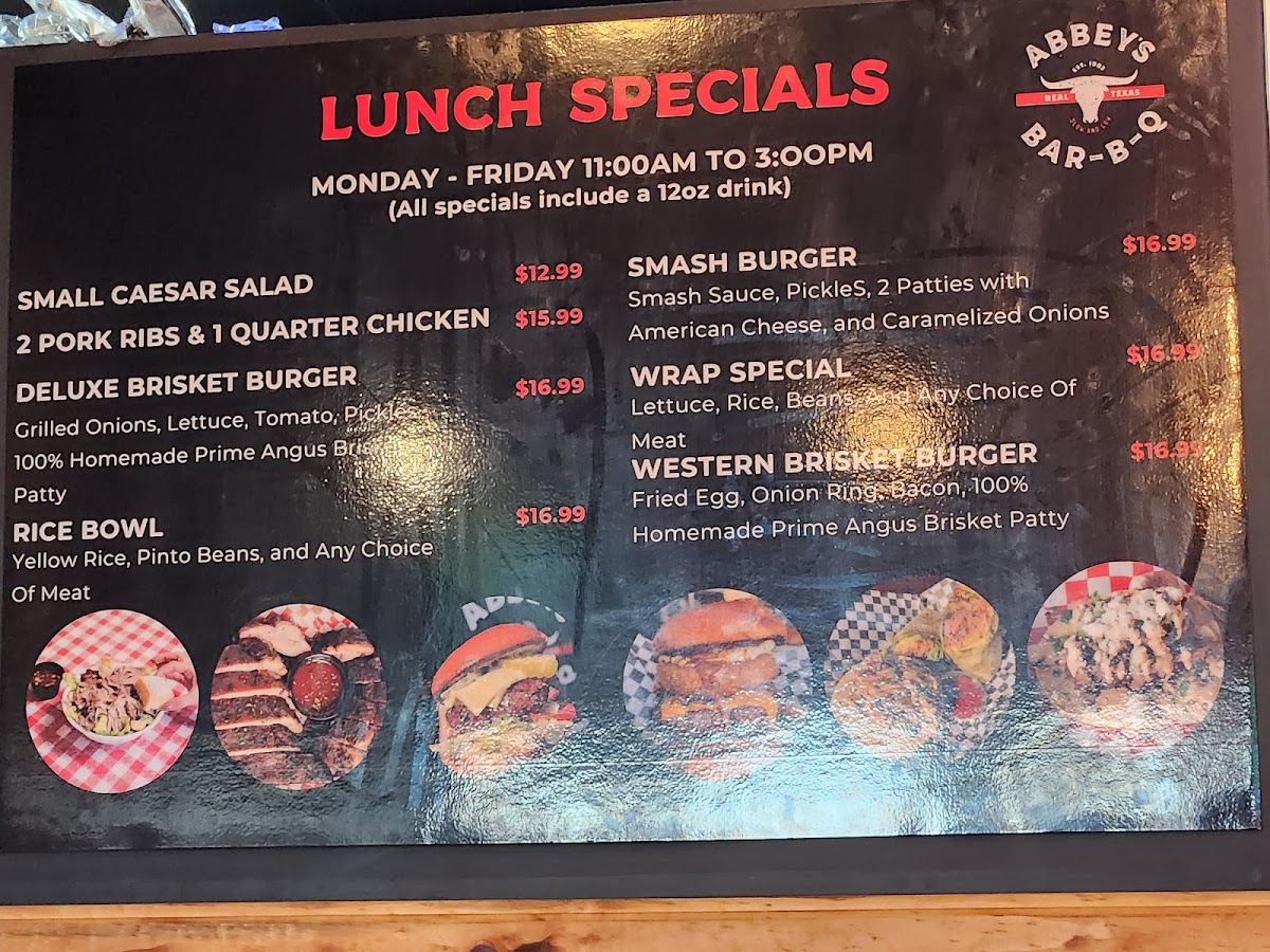 Menu Abbey's Real Texas Bbq-8